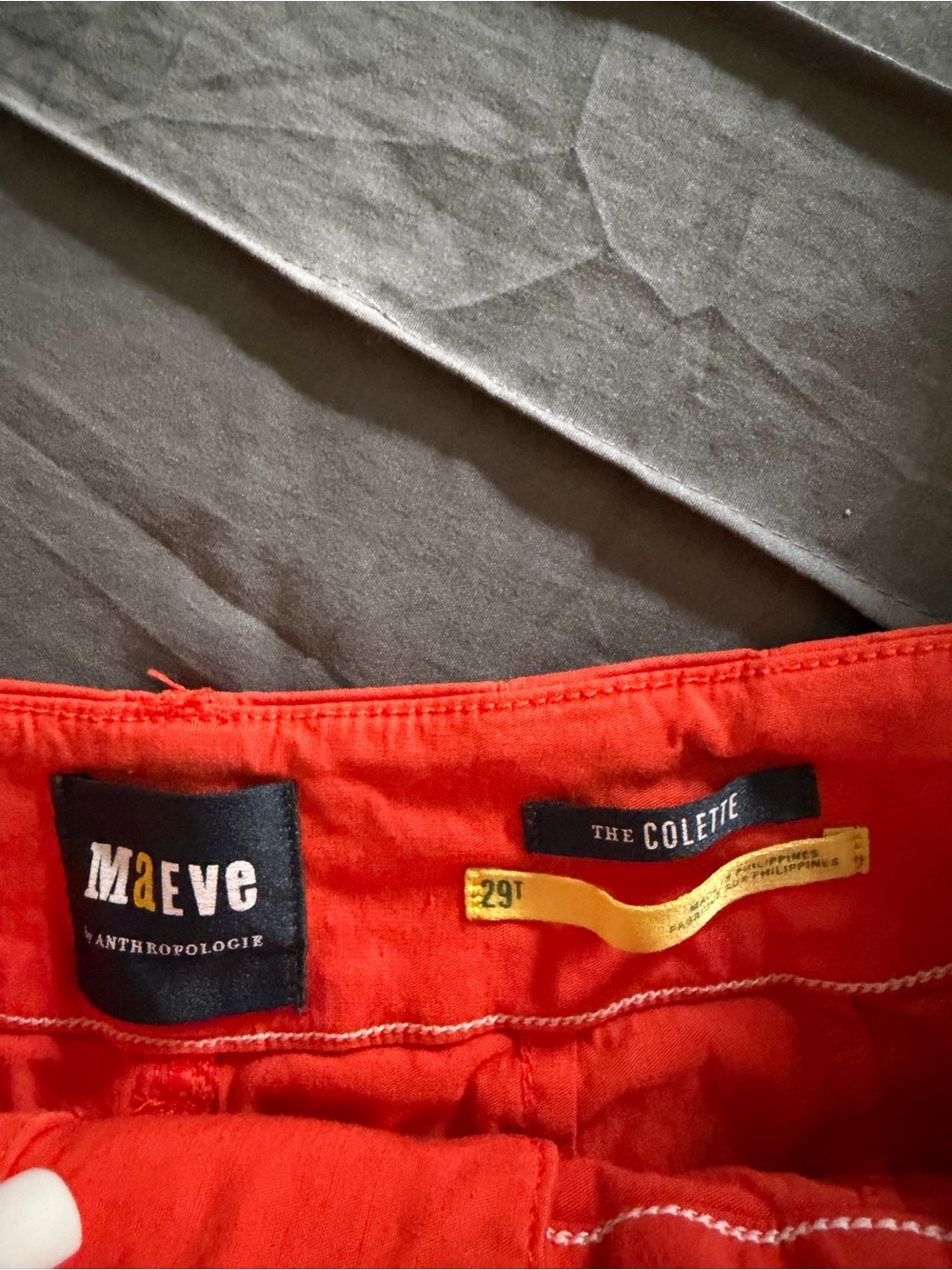 Anthropologie Maeve The Colette Cropped Pants 29T — Bright Orange.